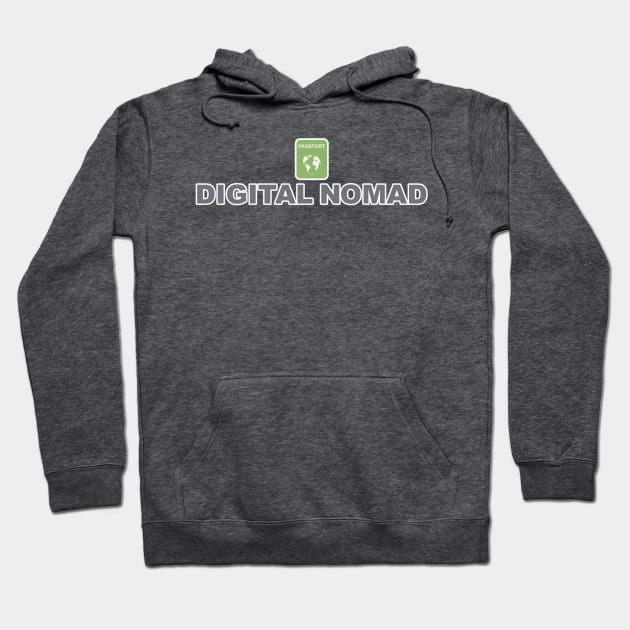 Digital Nomad World Traveler Jetsetter Freelancer Hoodie by Grassroots Green